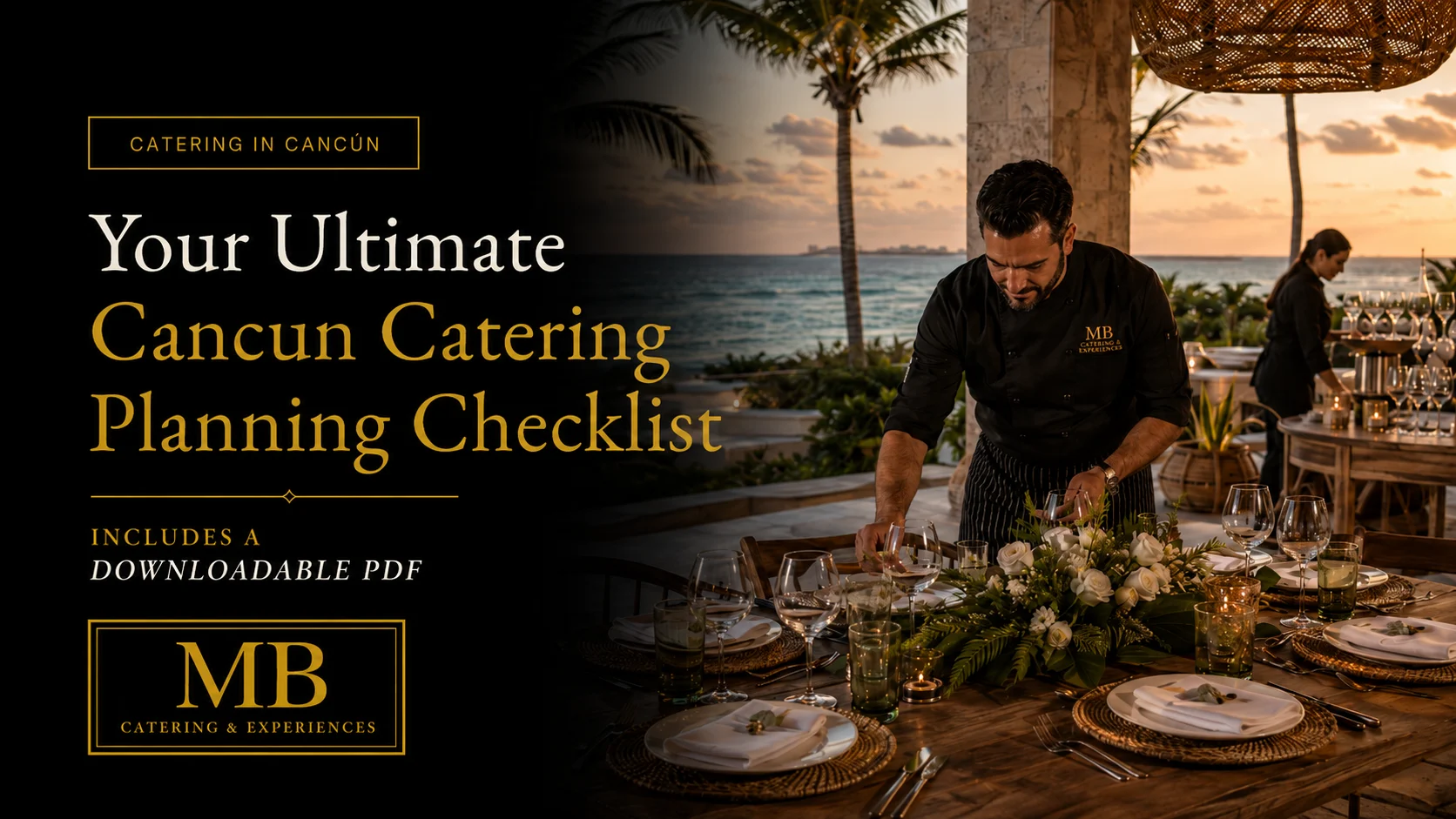 Cancun catering planning checklist for a private event with downloadable PDF