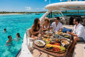 Private Yacht Catering Cancun vs restaurant dining with onboard seafood and waterfront dining