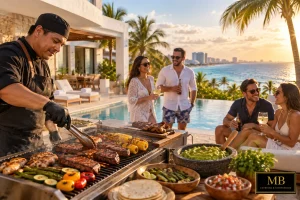 Cancun Hotel Zone catering with private chef service at a beachfront villa