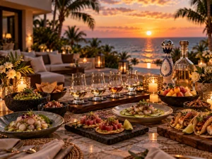 rivate tequila tasting Cancun evening combined with a catered private chef dinner at the villa
That directly reflects the article’s strongest combined experience: tasting, small bites, dinner and later cocktails