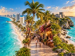 Cancun vs Playa del Carmen vs Tulum shown through resorts, walkable streets and coastal ruins