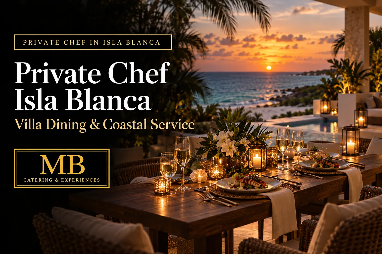 Dinner prepared by a private chef in Isla Blanca