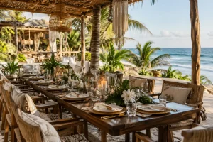Venue view in Tulum for a private birthday party and group celebration
