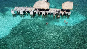 Isla Mujeres turquoise water during a Cancun yacht party day