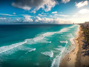 Cancun coastline for a private yacht party in Cancun