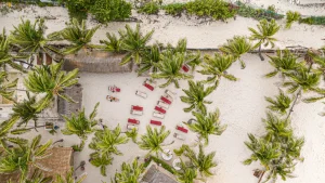 Isla Mujeres beach during a private yacht party from Cancun