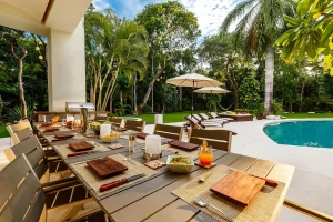 Private Riviera Maya villa with outdoor group dining area and swimming pool