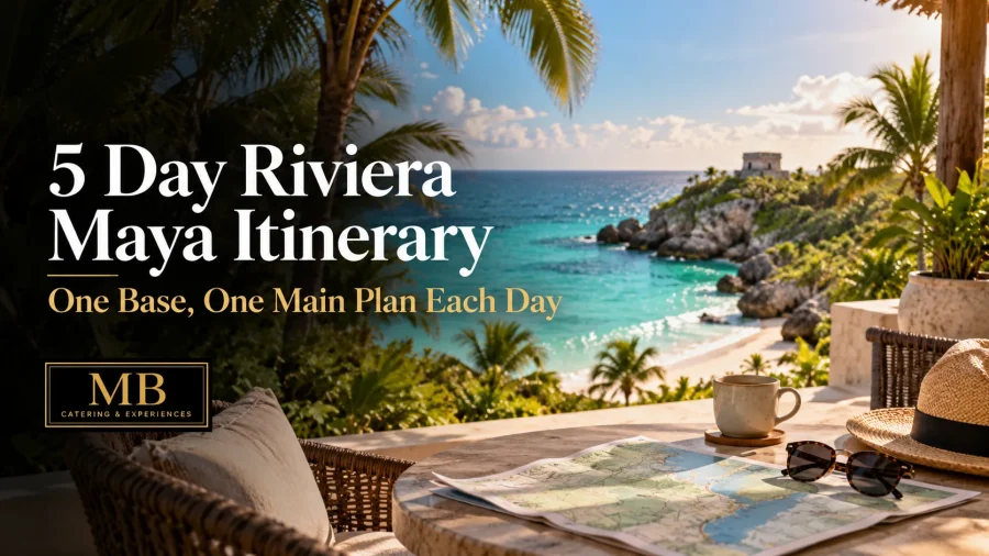 5 day Riviera Maya itinerary with one base and a different main plan each day across the Caribbean coast