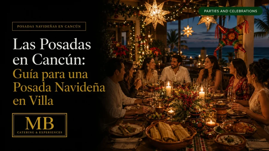 Las Posadas en Cancún con cena mexicana, piñata y celebración navideña en una villa privada